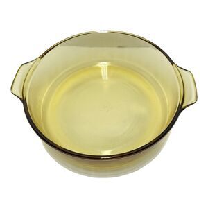 Vintage Pyr-O-Rey Glass Baking Round Dish, 2 quart 8" Diameter, Made in Mexico